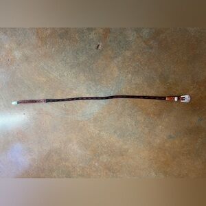 Vintage Cippy Crazyhorse Sterling Leather and Black/Red Nylon Belt, 29”